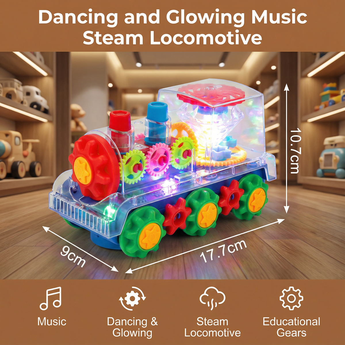 Musical Steam Train with Dancing Motion and Light Show