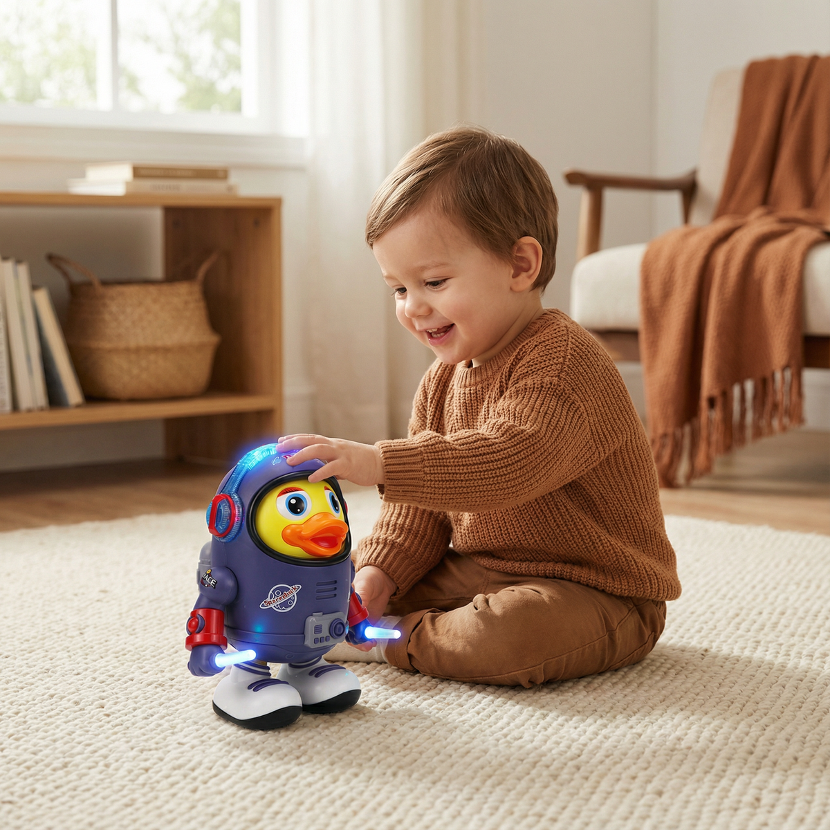 Musical Dancing Duck Toy with Astronaut Suit and Built-In Speaker