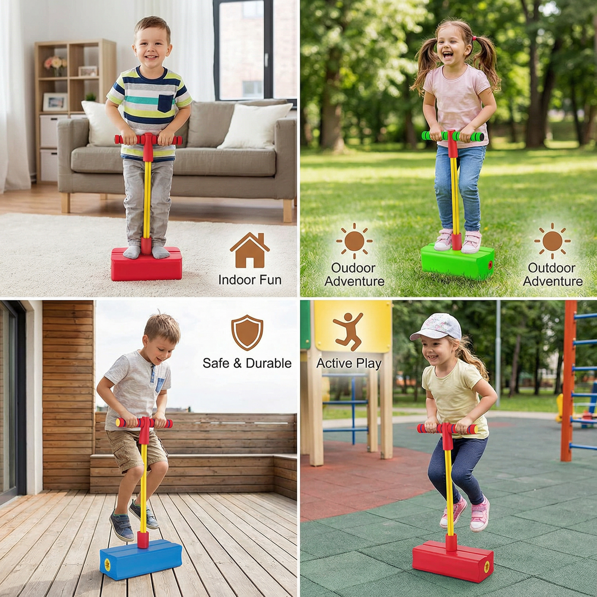 Foam Pogo Jumper with Grip Handle and Non-Slip Footpad for Kids