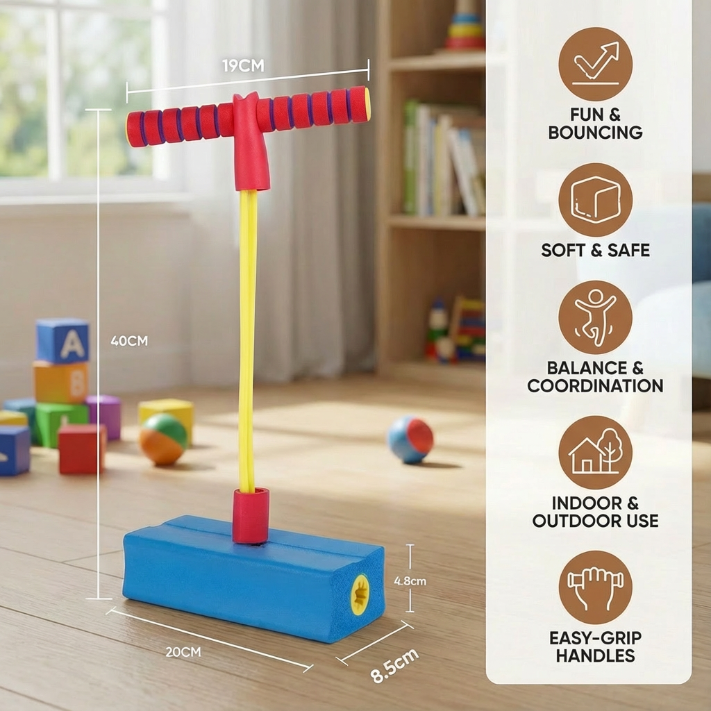 Foam Pogo Jumper with Grip Handle and Non-Slip Footpad for Kids