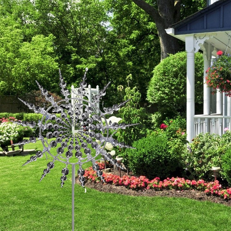 Metal Wind Spinner with 18 Dual-Direction Blades and Ball Bearing, 39 Inches Tall
