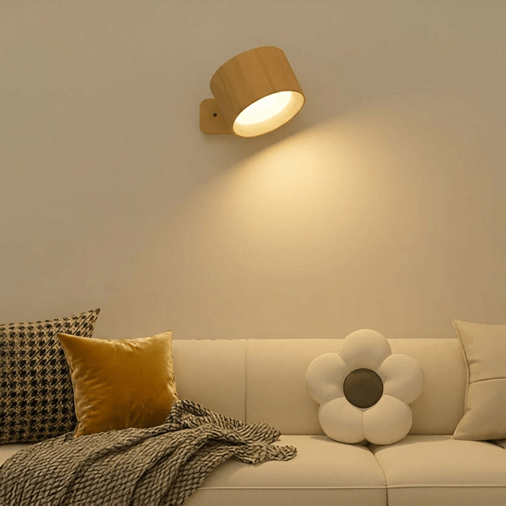 Cordless Wall Light with Magnetic Rotation and Touch Control, 3 Color Temperatures - Alverraliving