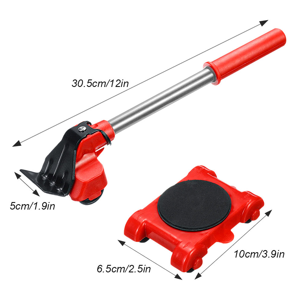 Rotating Furniture Pads with Lifting Bar and 360-Degree Wheels, Non-Marking