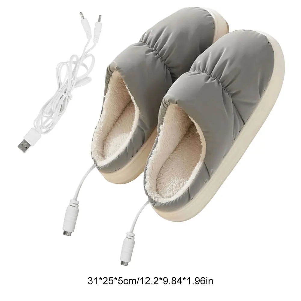 Heated Slippers with Even Temperature Distribution and Non-Slip Sole, Unisex